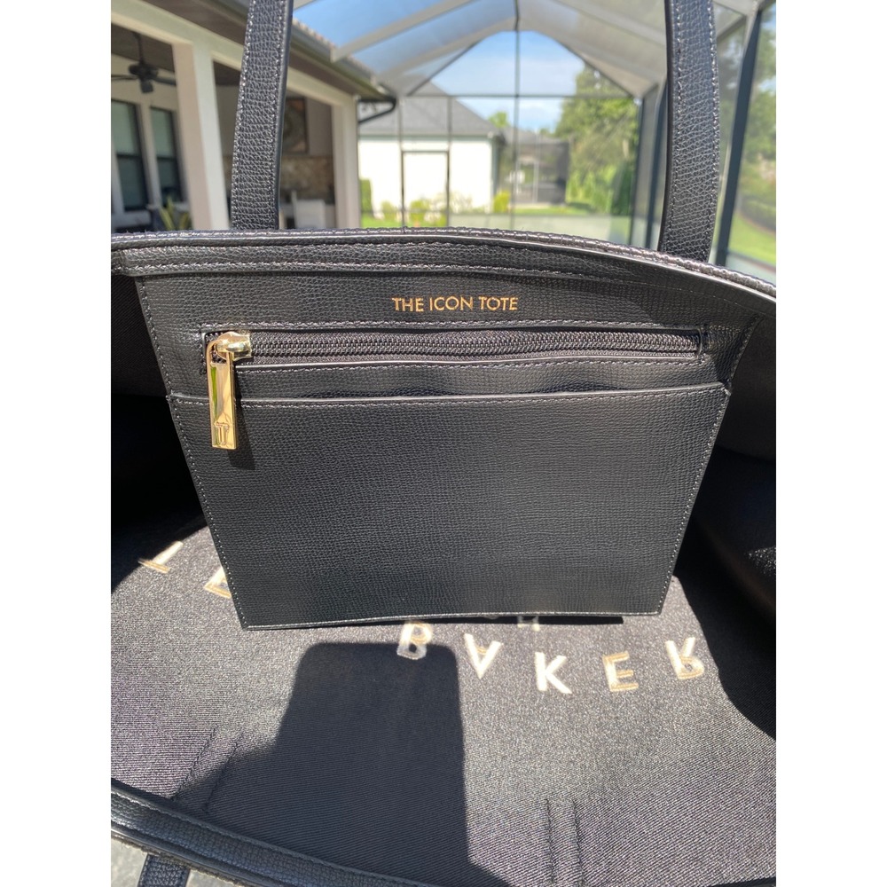 NEW Ted Baker London The Icon Tote Black Woven Straw Logo Shoulder Bag NEW - Picture 7 of 16
